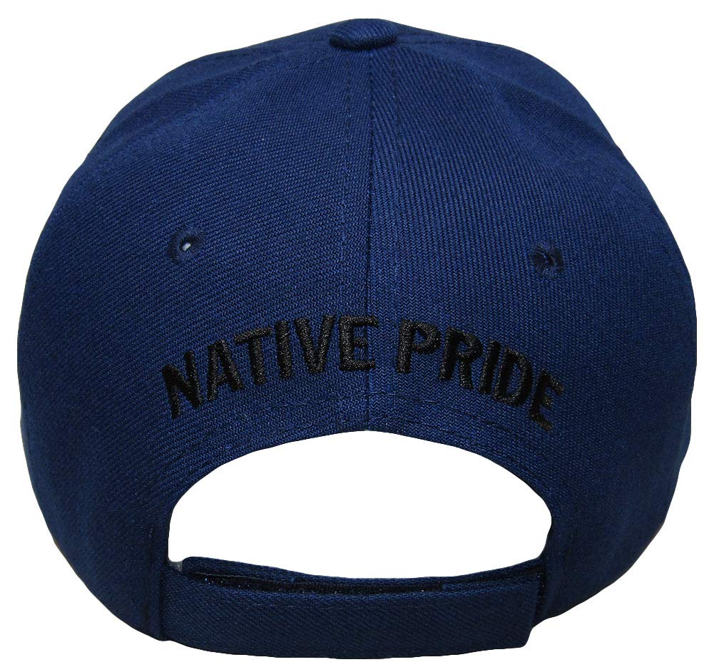 Native Pride Feather Black Shadow Navy Blue Embroidered Baseball Cap - Adjustable Cotton Hat for Men & Women - Perfect for Powwows, Festivals, and Casual Wear