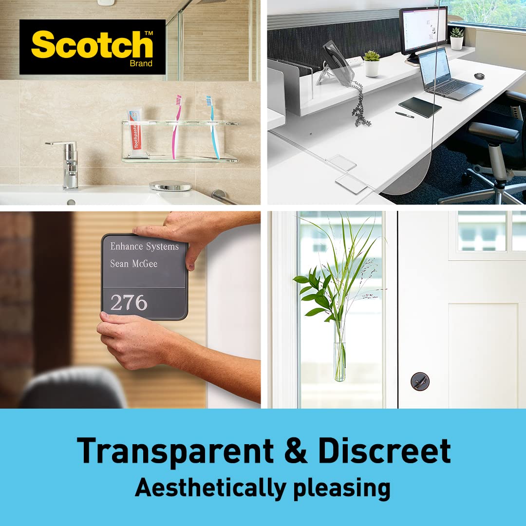 Scotch Clear Double-Sided Heavy Duty Tape - 3.3kg/Meter Strong Adhesive for Walls, Wood & Uneven Surfaces | Invisible Mounting Solution for Home Decor, Picture Hanging & DIY Projects