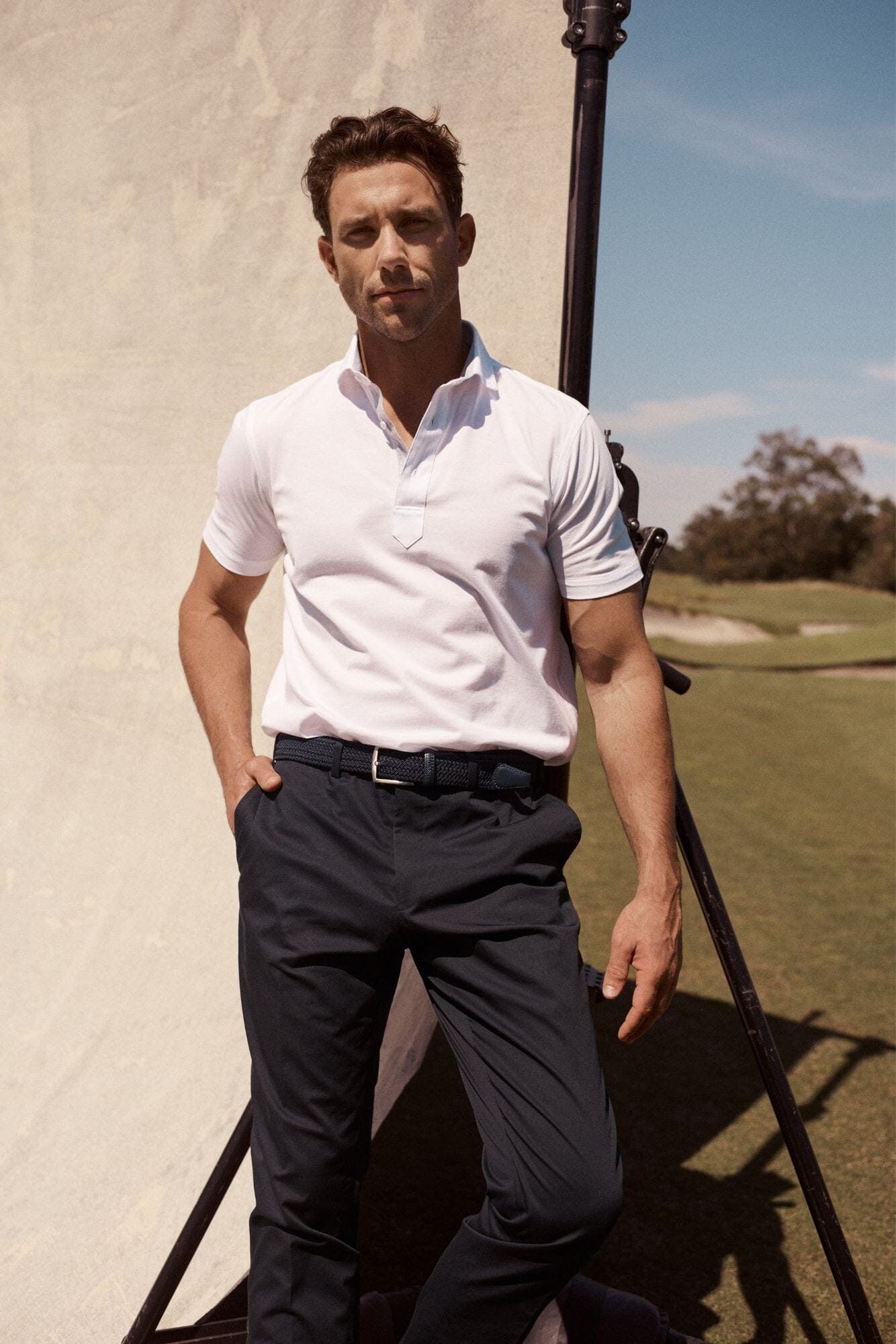 CGC Tailored Pants for Men - Navy Blue Stretch Cotton Dress Pants | Comfortable & Stylish for Office, Business & Formal Occasions