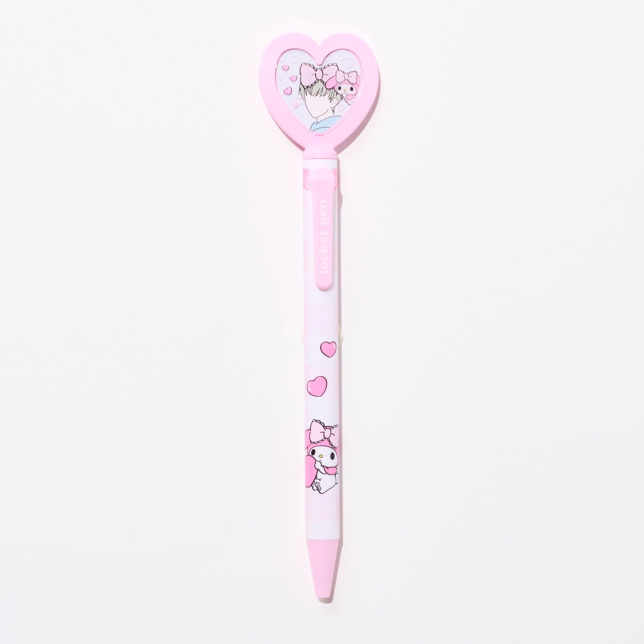 Sanrio Heart Locket Ballpoint Pen - Cute Kawaii Writing Pen with Heart Charm for Journaling, Note Taking & Gift Giving - Epoch Chemical Ink for Smooth Writing