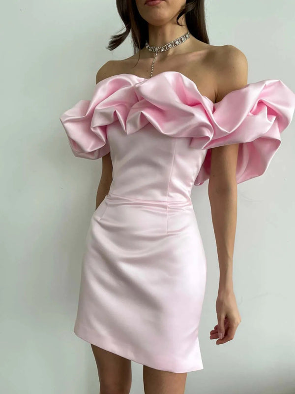 Trendy Tube Top Shoulder Dress for Women - Summer Sleeveless Bodycon Mini Dress - Perfect for Beach, Party, and Night Out