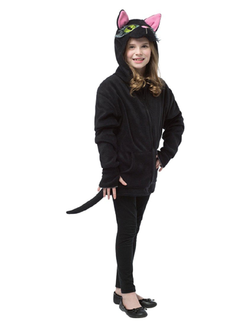 Black Cat Hoodie for Teens - Rasta Imposta Juniors Costume Hoodie | Halloween, Cosplay & Themed Party Outfit