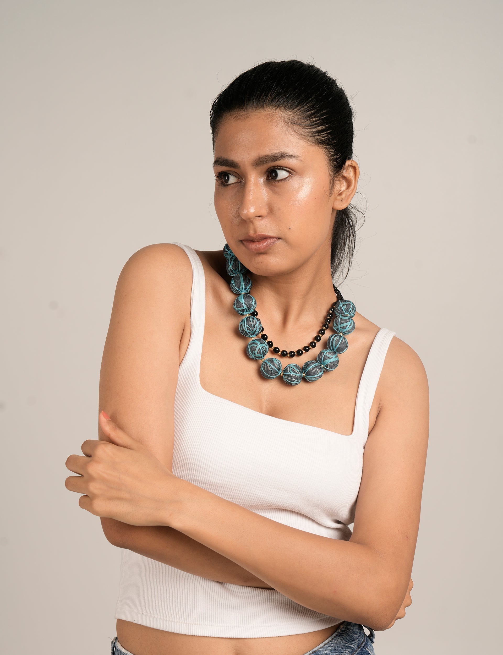 Double Beaded Choker Necklace - Elegant Layered Beaded Choker for Women | Perfect for Parties, Weddings, and Everyday Fashion Accessories