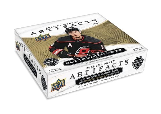 Upper Deck 2022-23 UD Artifacts Sealed Hockey Hobby Box - NHL Trading Cards Collection for Hockey Fans & Collectors - Perfect for Gifts, Investments, and Game Memorabilia