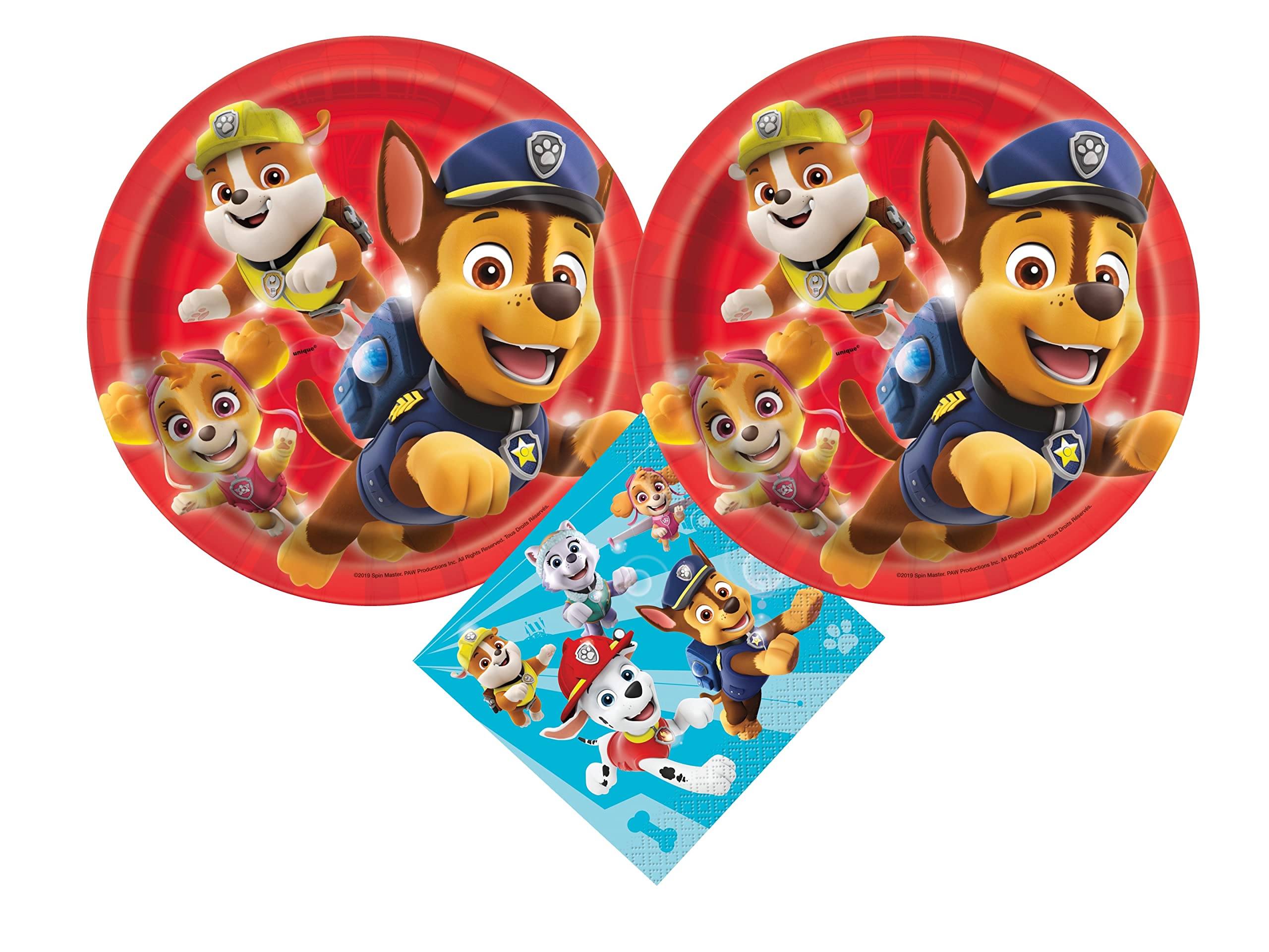 Peach State Paw Patrol Party Supplies Set - 16-Piece Bundle with Cake Plates & Napkins for Kids Birthday Celebrations