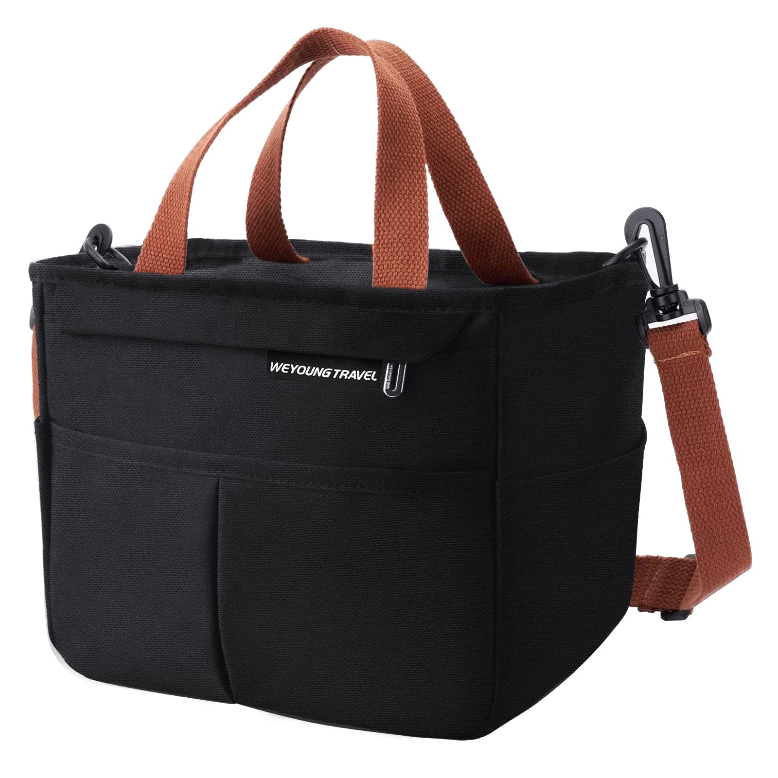 Insulated Lunch Bag for Women & Men - Reusable Thermal Cooler Lunch Box with Adjustable Shoulder Straps - Perfect for Office, School, Picnic, Beach, Workout, Travel & Gym - Wide Opening Lunch Tote (Black)