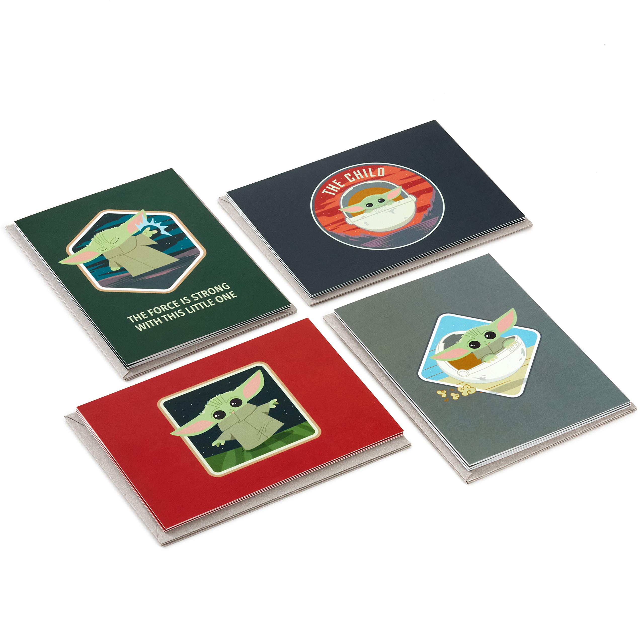 Star Wars Valentine's Day Greeting Cards for Kids - 12 Blank Baby Yoda Themed Cards with Envelopes - Perfect for May the 4th, Thank You Notes & Special Occasions - Great for Classroom Exchanges, Birthday Parties & Holiday Gifting