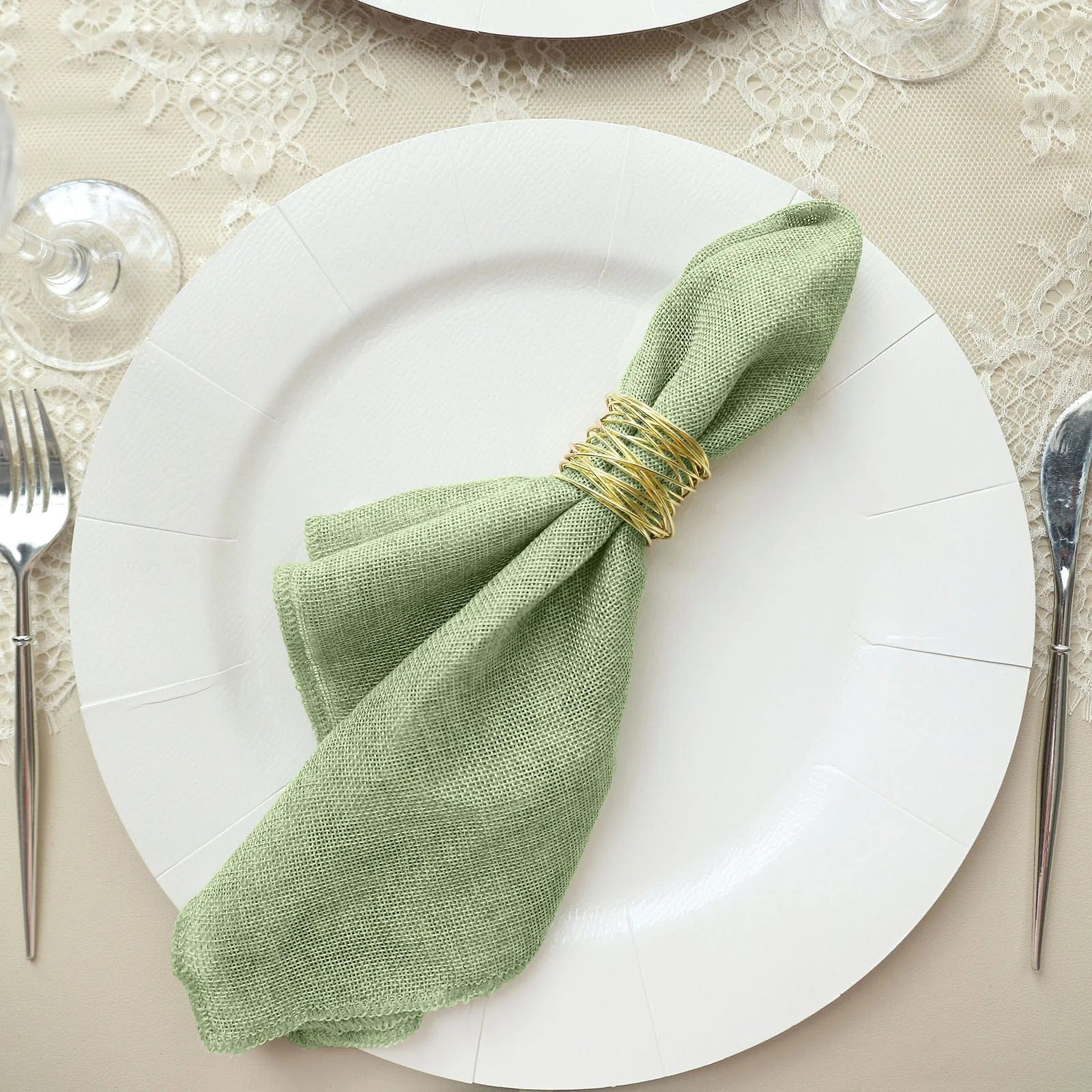 5 Rustic 19x19 Faux Burlap Dinner Napkins - Perfect for Farmhouse Weddings, Holiday Tablescapes & Rustic Home Decor