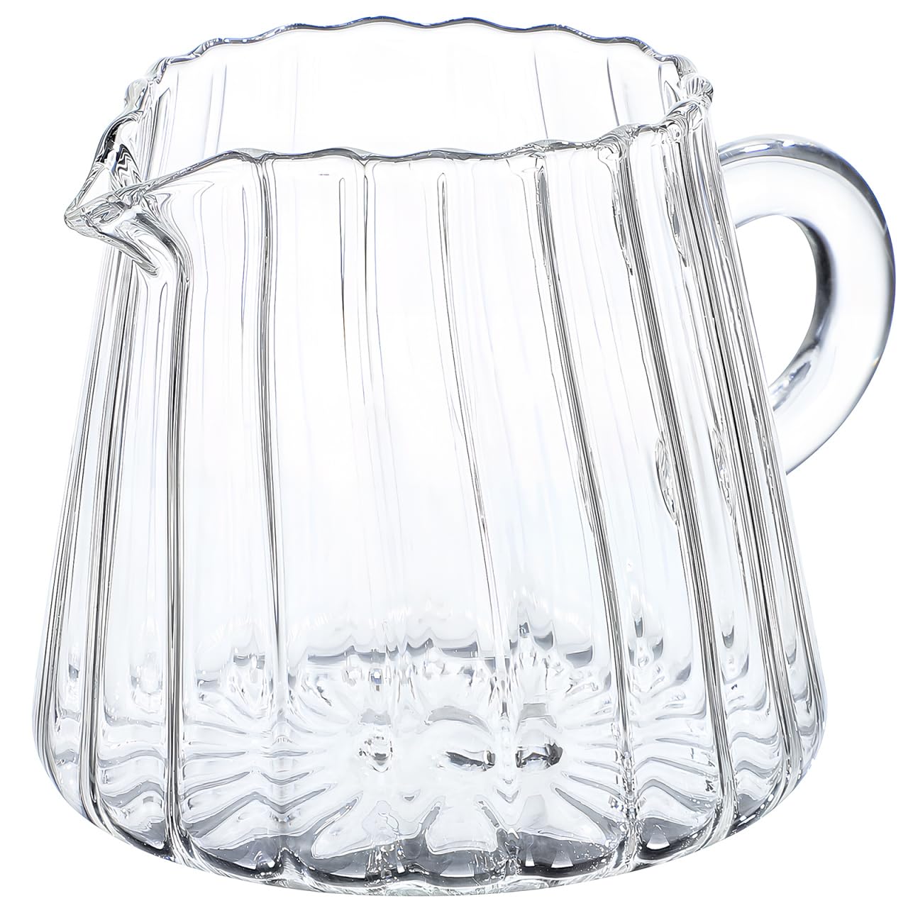 Elegant Glass Pitcher for Coffee, Tea, Milk & Creamer - 200ml Clear Glass Creamer Jug with Creative Milk Frothing Design - Perfect for Home, Cafe & Restaurant Use