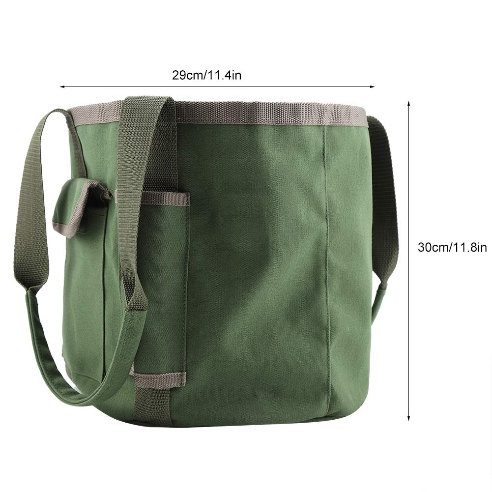 Yosoo Heavy Duty Garden Tools Storage Bag with Multiple Pockets - Waterproof Gardening Bucket Organizer for Women & Men - Portable Garden Tote for Tools, Gloves, Seeds (Green) - Perfect for Outdoor Gardening, Yard Work and Home Organization