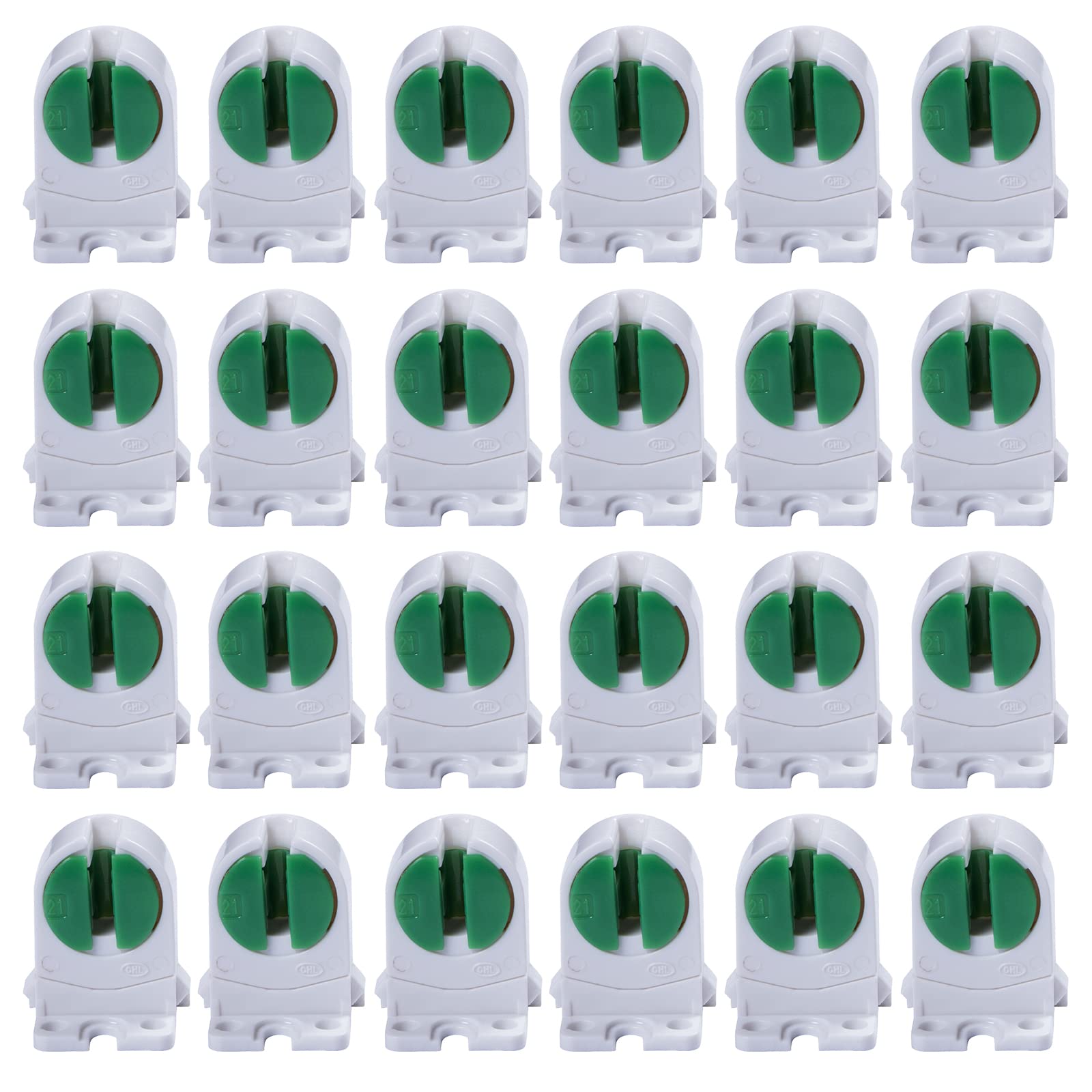 T5 Fluorescent Lamp Holder - 24 Pack, Bi-Pin Socket for LED & Fluorescent Lights, Replacement Tombstones for Aging Test & Tube Accessories - Perfect for Home, Office & Workshop Lighting Fixtures