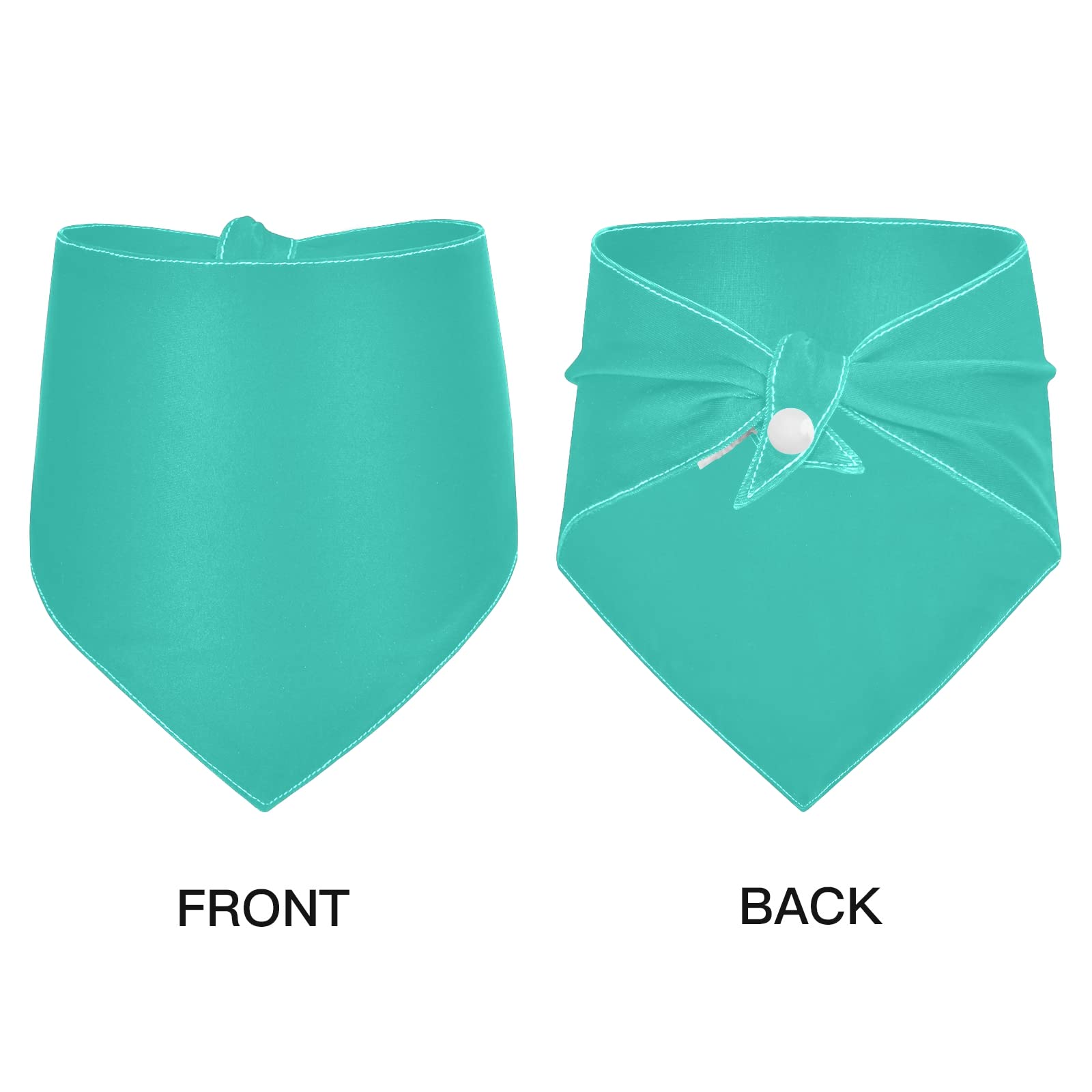 2 Pack Teal Milk Silk Dog Bandanas with Snap Button - Adjustable Pet Scarf & Triangle Bibs for Small to Large Dogs & Cats - Holiday Pet Accessories & Decor for Christmas, Halloween, Birthday Parties