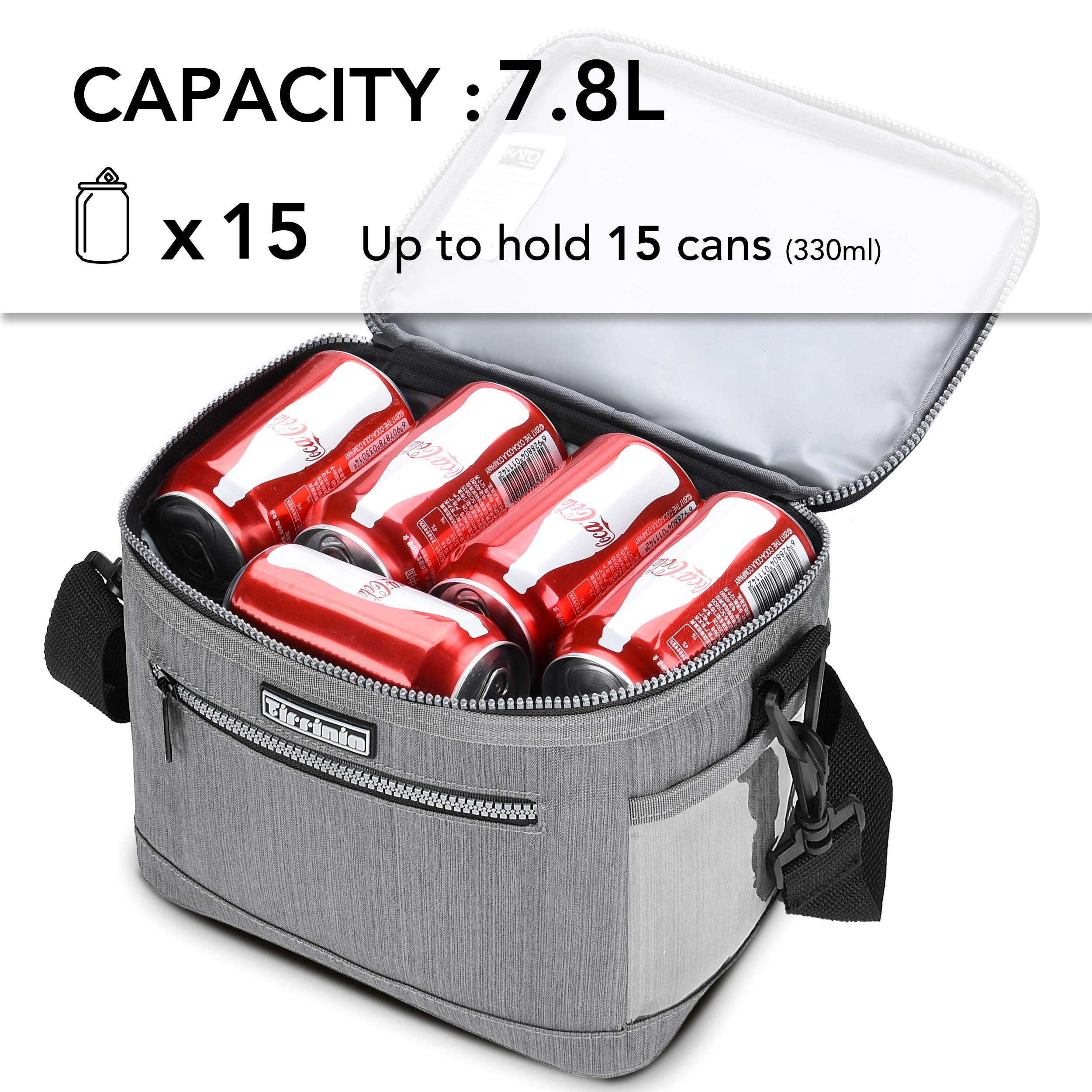 Tirrinia Insulated Lunch Bag for Women & Men - Leakproof Thermal Reusable Lunch Box Tote - Office Work Lunch Cooler - Light Grey - Perfect for Work, School & Picnics