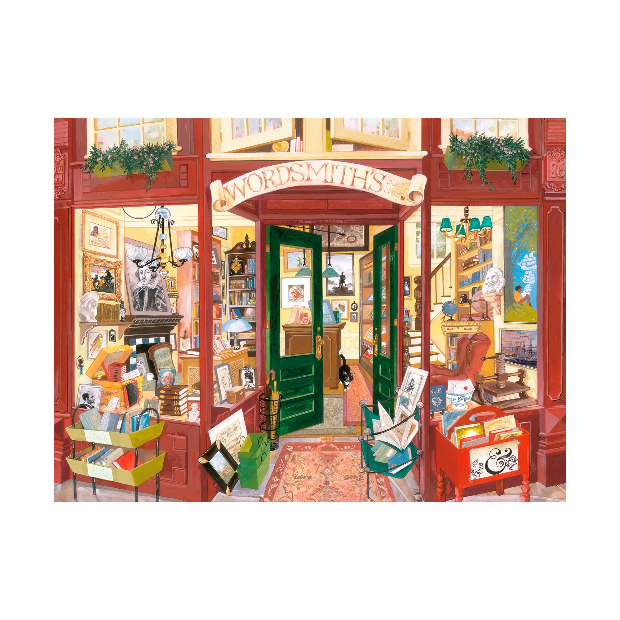 1,500 Piece Jigsaw Puzzle - Wordsmith's Bookshop Scene | Challenging Adult Puzzle for Relaxation & Family Game Night | Premium Quality Puzzle Pieces for Book Lovers & Collectors