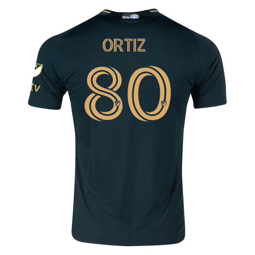 Adidas Joao Ortiz Portland Timbers Authentic Home Jersey 2025/26 - Green & Gold with MLS & Apple Patch | Official Soccer Jersey for Fans & Players | Perfect for Matchdays, Training & Collecting