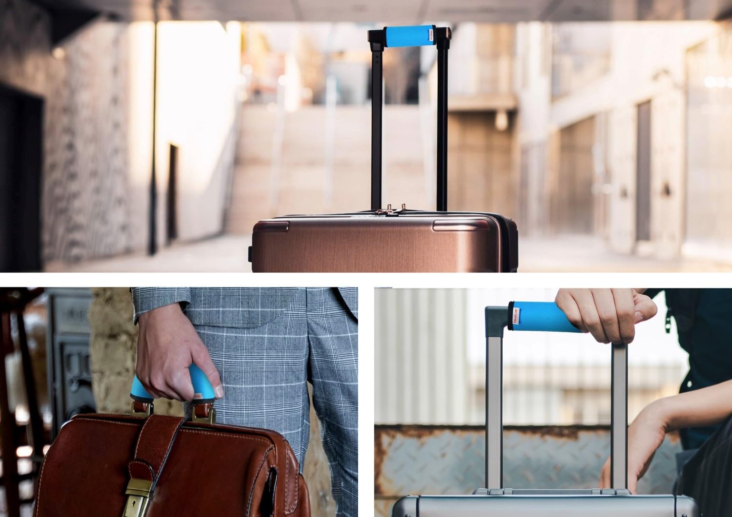 5-Pack Neoprene Luggage Handle Wrap - Protective Trolley Case Grip Cover with Unique Sky Blue Design for Easy Suitcase Identification | Perfect for Travel, Airports, and Business Trips