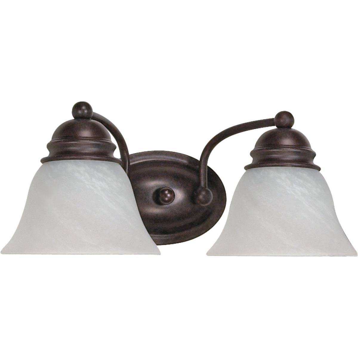 Nuvo 60/345 Empire Two Light Vanity with Alabaster Glass in Old Bronze Finish - Perfect for Bathroom Makeover & Modern Home Decor