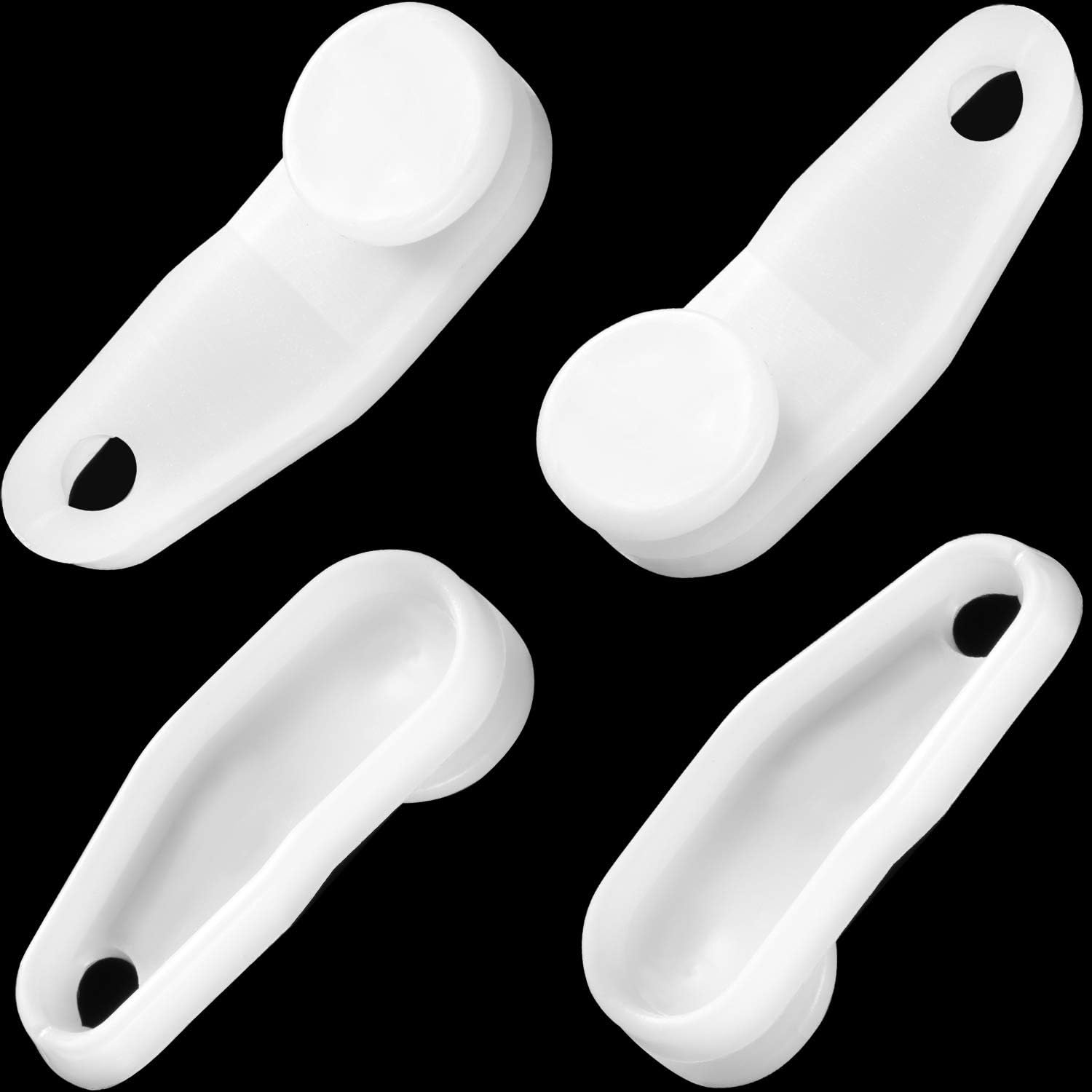 Pangda 50-Pack White Plastic Curtain Track Glider Hooks - Smooth Sliding Rail Hooks for Window & Shower Curtains - Perfect for Home, Office, and Hotel Decor