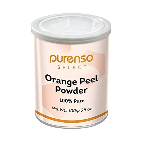 Purenso Select - 100% Pure Orange Peel Powder, 100g - Natural Exfoliant for Skin Care, DIY Beauty Recipes & Aromatherapy Uses