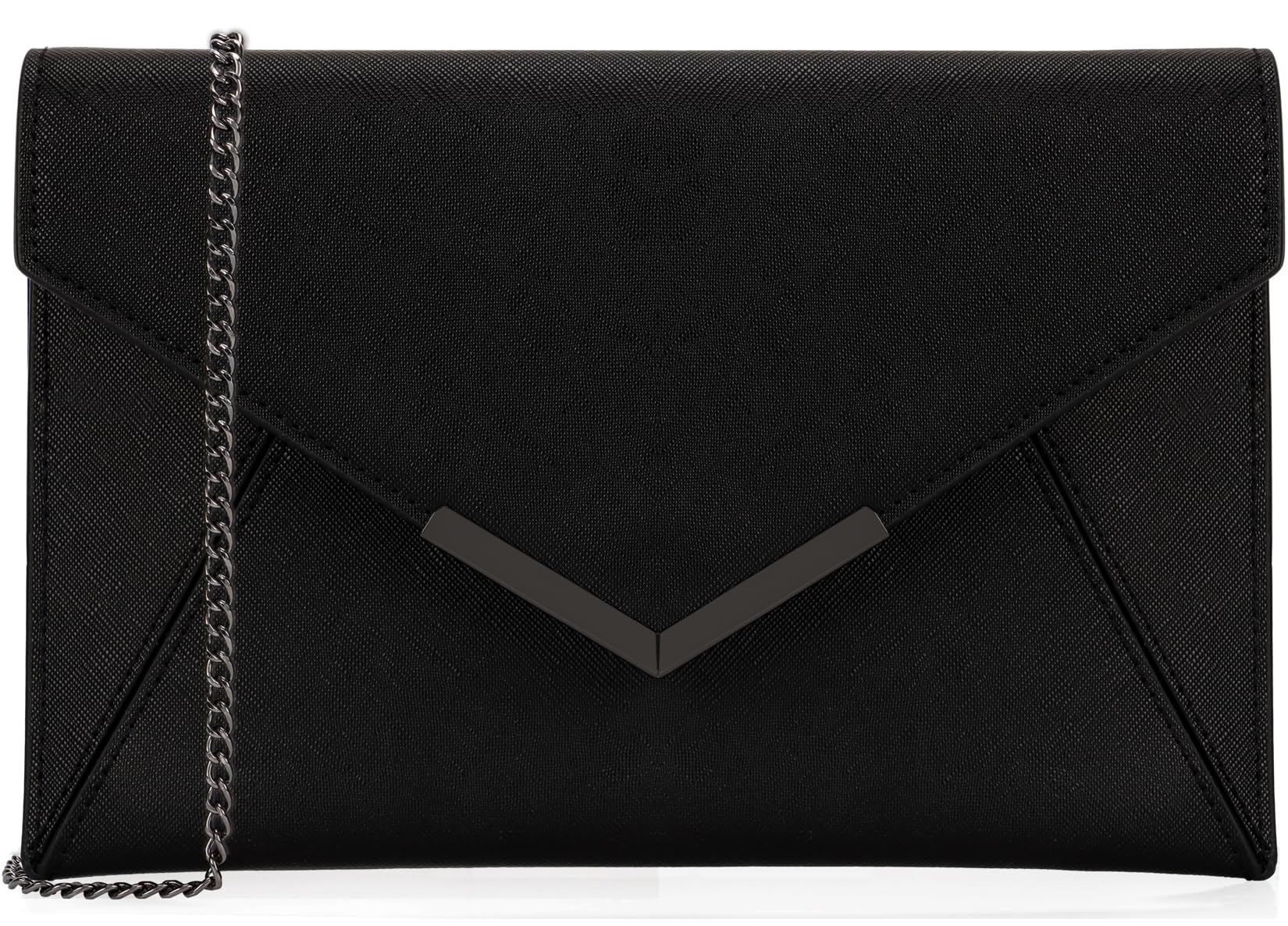 Dexmay Women's Saffiano Leather Envelope Clutch Purse - Medium Foldover Handbag for Evening Parties, Weddings & Date Nights