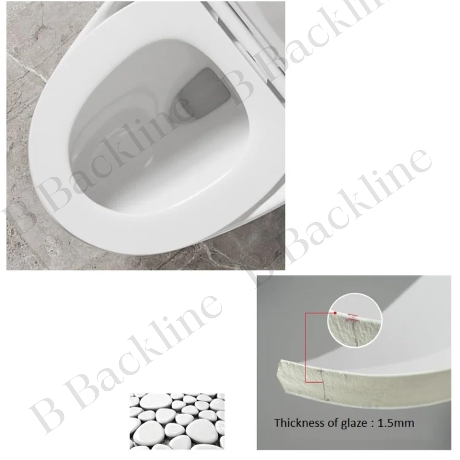 Premium B Backline Ceramic One-Piece Siphonic Western Toilet with Soft Close Seat - 9