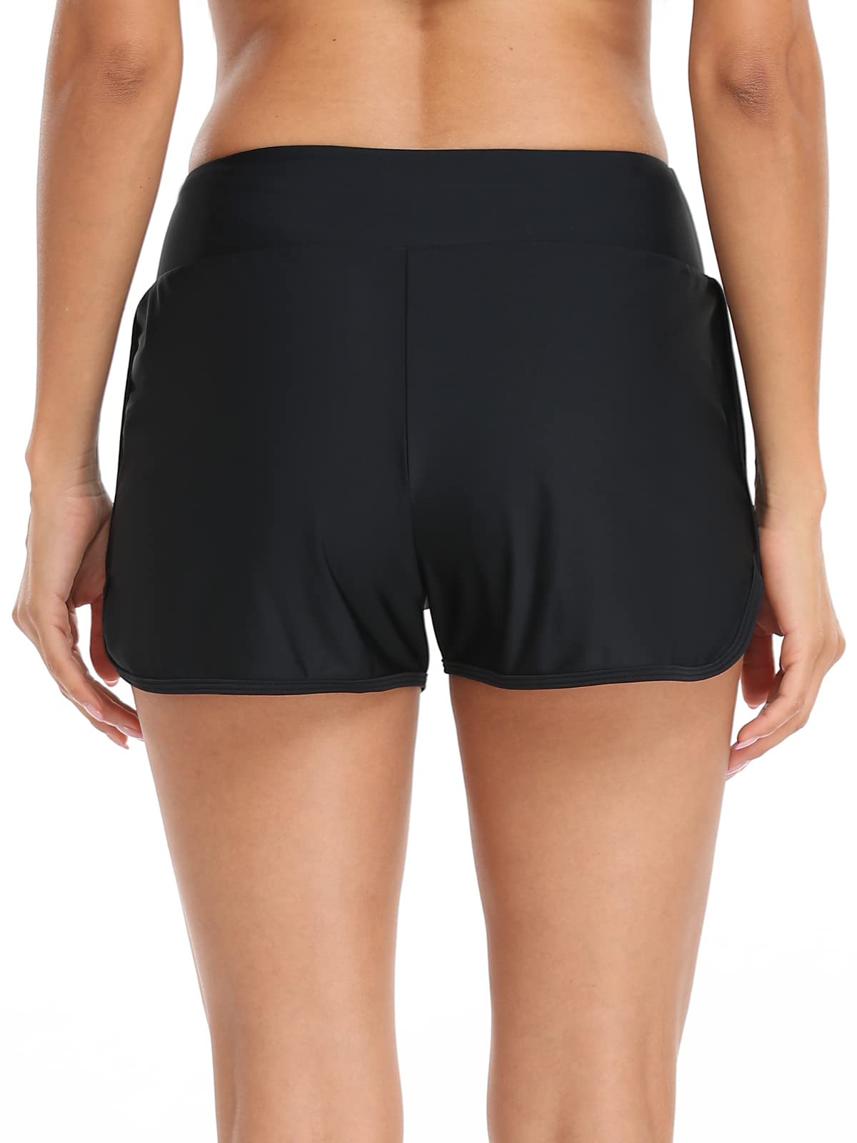 RELLECIGA Women's High Waisted Swim Shorts with Tummy Control - Built-in Board Shorts for Swimming, Beach & Water Sports