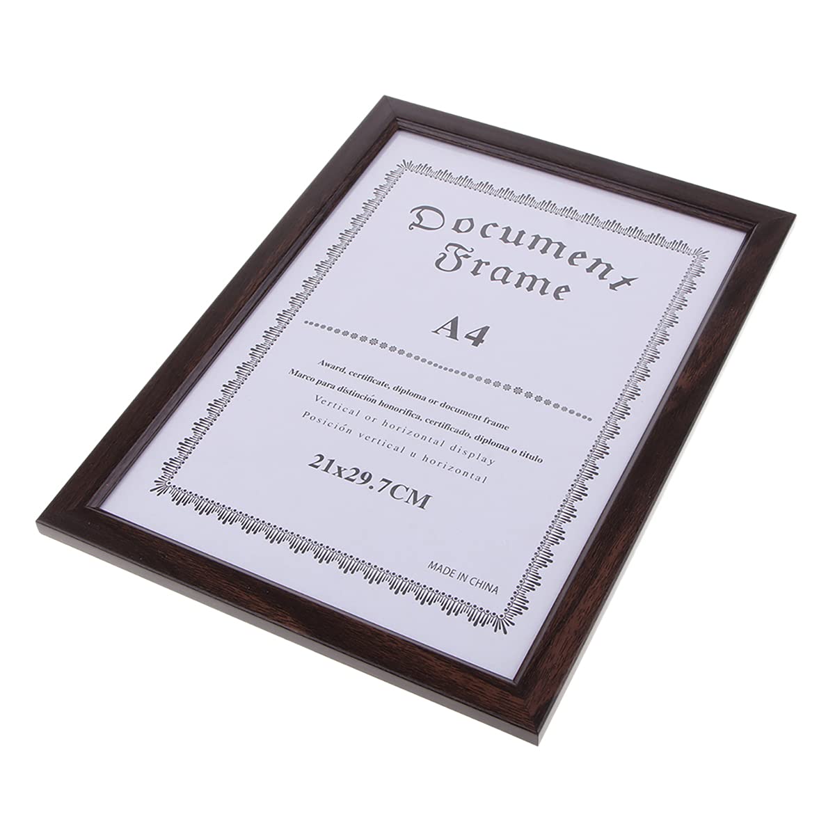 A4 Wooden Document Frame - Elegant Diploma, Certificate, Photo & Artwork Display for Table or Wall - Wine Red - Perfect for Home, Office & Gift Giving