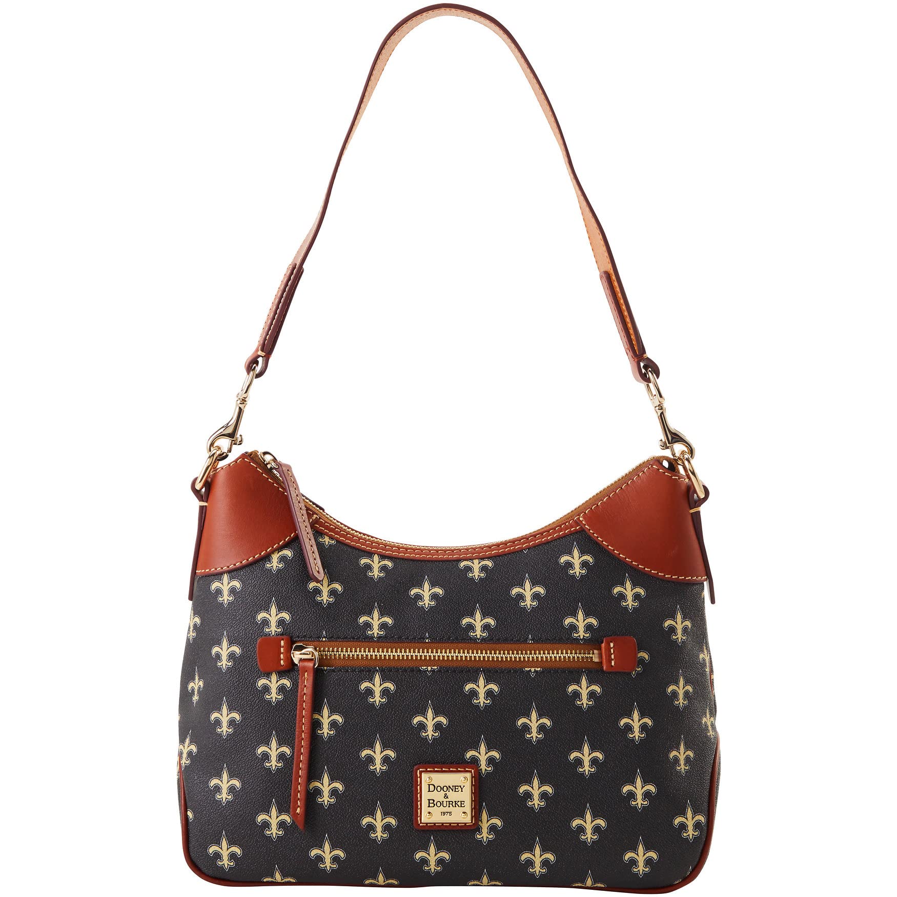 Dooney & Bourke NFL New Orleans Saints Hobo Shoulder Bag for Women - Stylish Leather Handbag for Game Day, Travel & Everyday Use