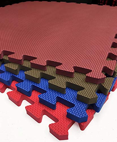 Premium Interlocking Puzzle Exercise Gym Mats - Non-Slip American Floor Mats for Home Gym, Playroom & Yoga | Wood & Extreme Foam Tiles for Kids & Adults