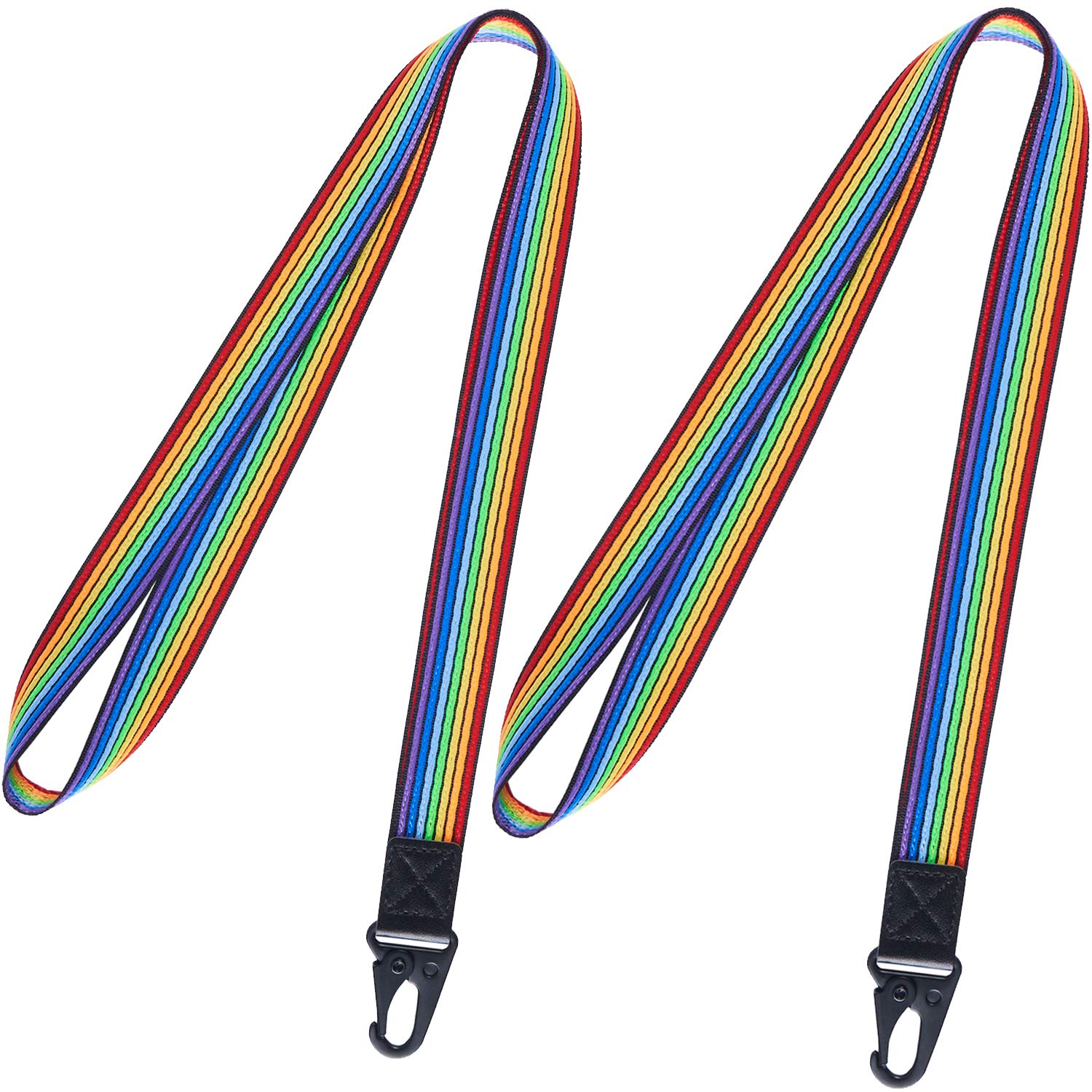 YOUOWO 2 Pack Rainbow Lanyards with Clip for Keys & ID Badges - Office & Event Use