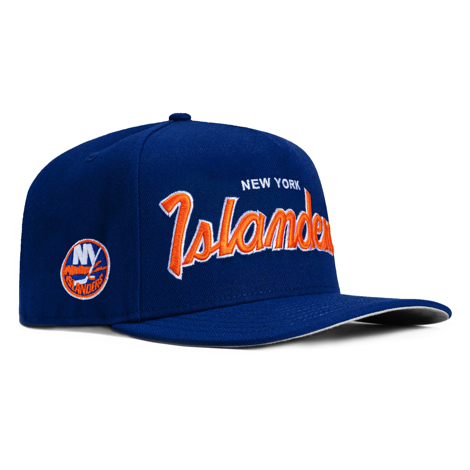 New York Islanders Logo Patch Snapback Hat by New Era - 9Fifty A-Frame Adjustable Baseball Cap for Men & Women - Official NHL Team Merchandise (Royal Blue) - Perfect for Games, Fan Events and Streetwear Fashion