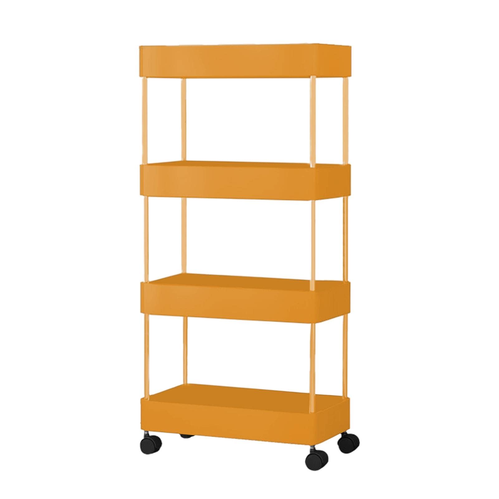 4-Tier Slim Rolling Cart with Wheels - Compact Storage Shelving Unit for Small Spaces, Kitchen, Bathroom, Office & Dorm Organization - Perfect for Snacks, Books, Beauty Products & More