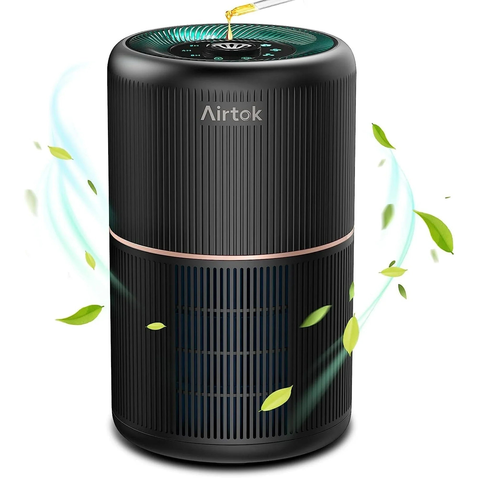 AIRTOK AP0601 HEPA Air Purifier for Home & Office - Covers 534 Sq.ft, Removes Smoke, Dust, Pollen & Pet Dander - Quiet Air Cleaner for Large Rooms (Black) - Perfect for Bedrooms, Living Rooms & Basements