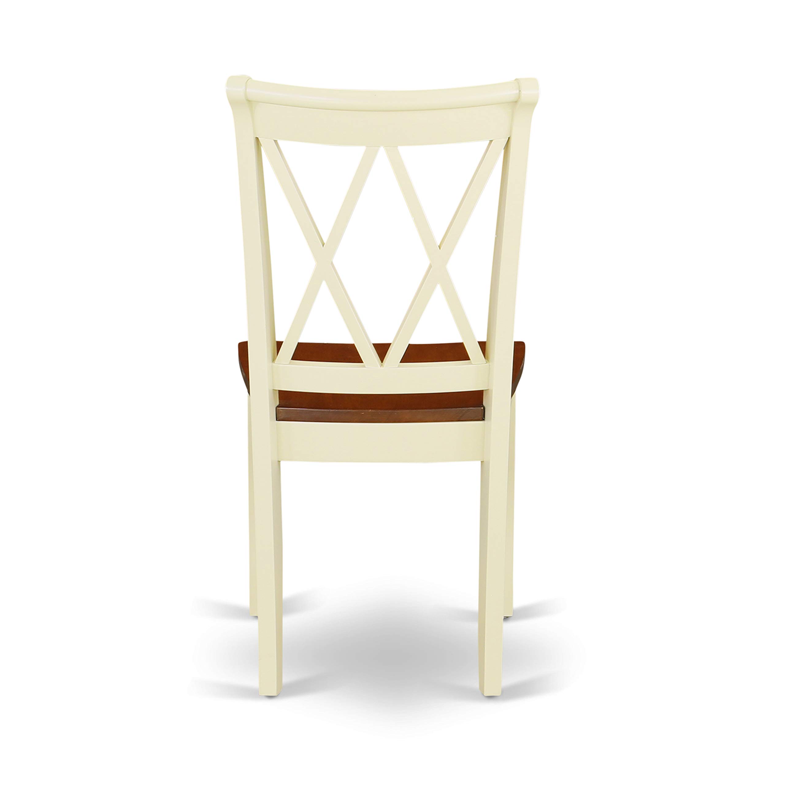 East West Furniture 5-Piece Dining Room Set - Rectangle Drop Leaf Kitchen Table & 4 Chairs, 30x48 Inch, Buttermilk & Cherry Finish - Perfect for Small Spaces, Breakfast Nooks & Cozy Family Meals