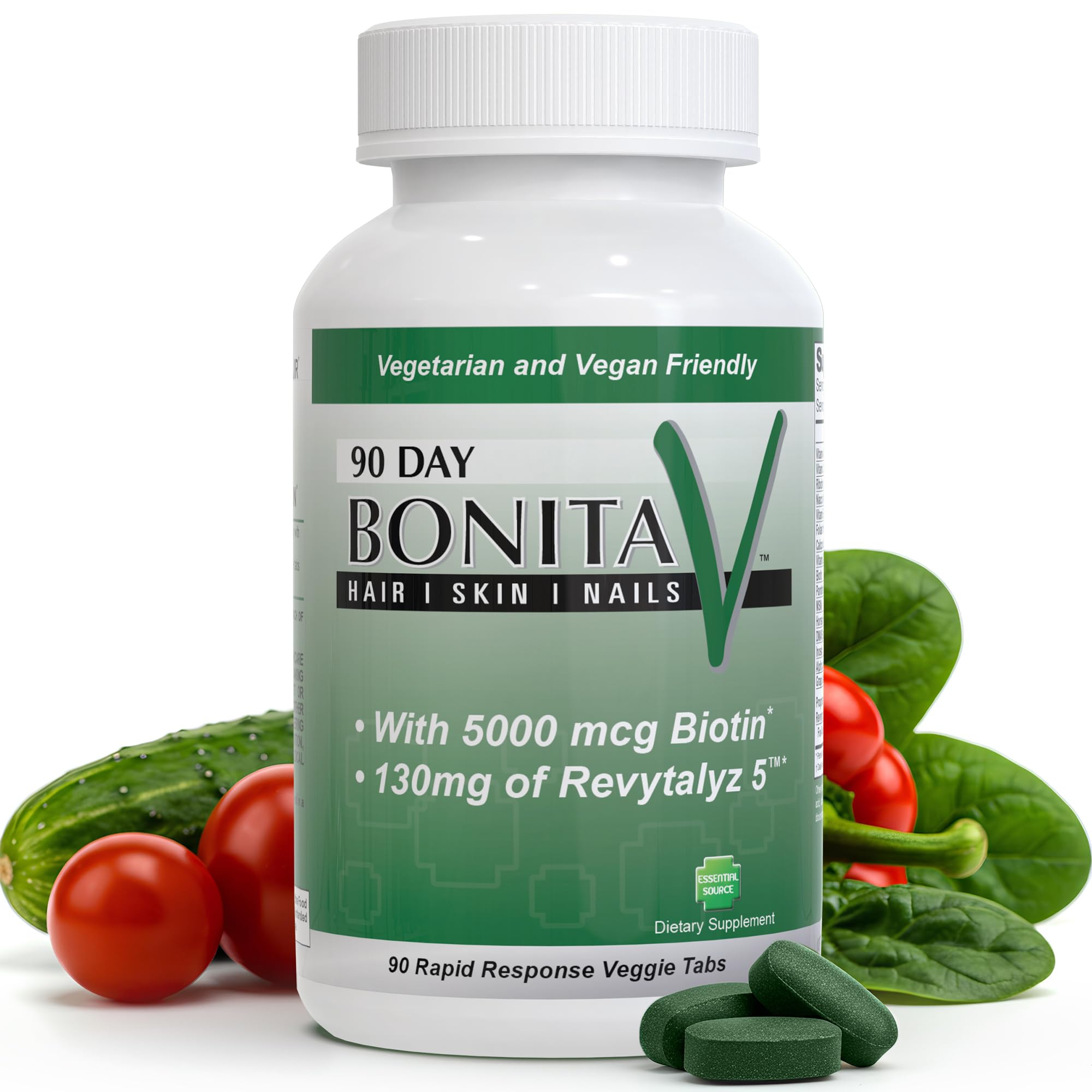 Biotin 5000mcg Supplement - 90 Vegan Tablets for Hair Growth, Skin & Nails - Vitamin A, C, B12 Complex - Supports Healthy Hair, Skin & Nails for Women & Men - Perfect for Daily Beauty Routine & Hair Care Regimen