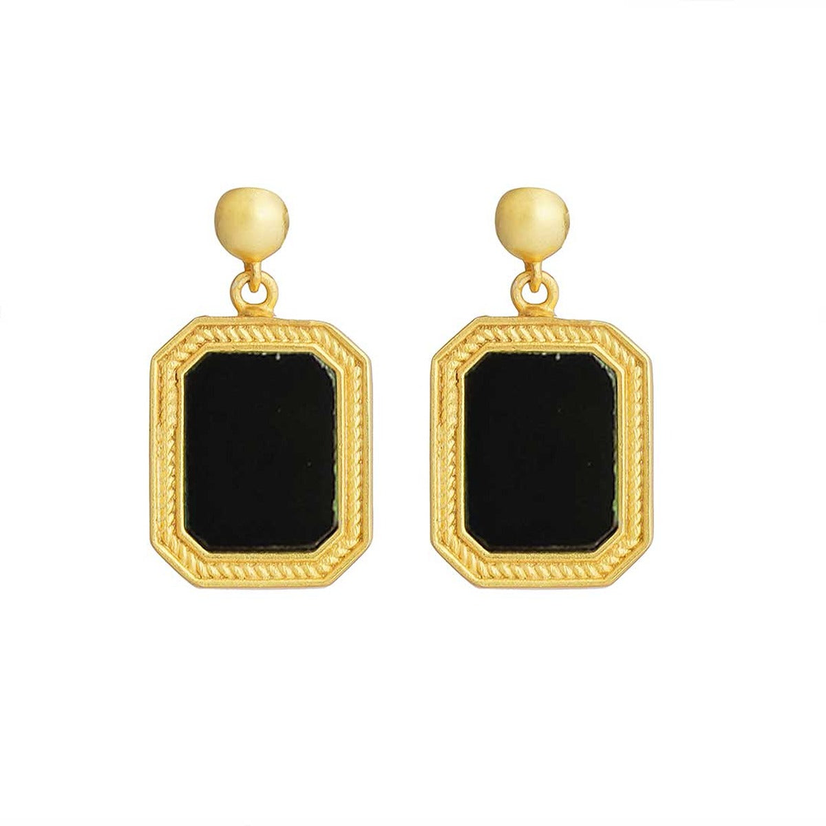 True Essence Black Onyx Pendant Necklace & Stud Earrings Set – Elegant Jewelry Gift for Women, Perfect for Weddings, Parties & Everyday Wear