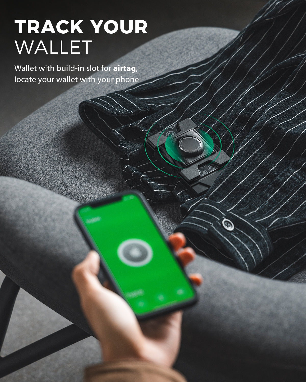 VC407 RFID Blocking Men's Slim Wallet with AirTag Holder - Expandable Card Holder for Credit Cards & IDs | Perfect for Travel, Business & Everyday Use