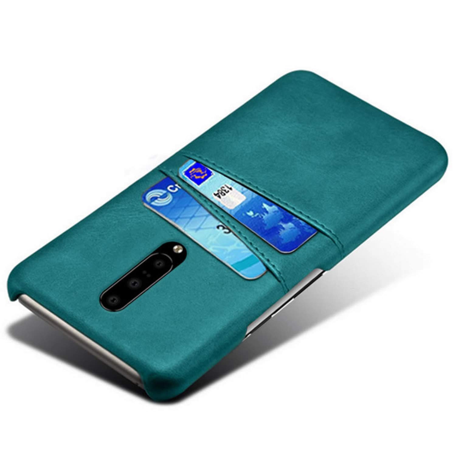 OnePlus 8 Phone Case - Premium PU Leather Ultra Slim Shockproof Cover with Card Slot Holder | Protective Bumper for OnePlus 8 | Perfect for Work, Travel & Everyday Use (Green)