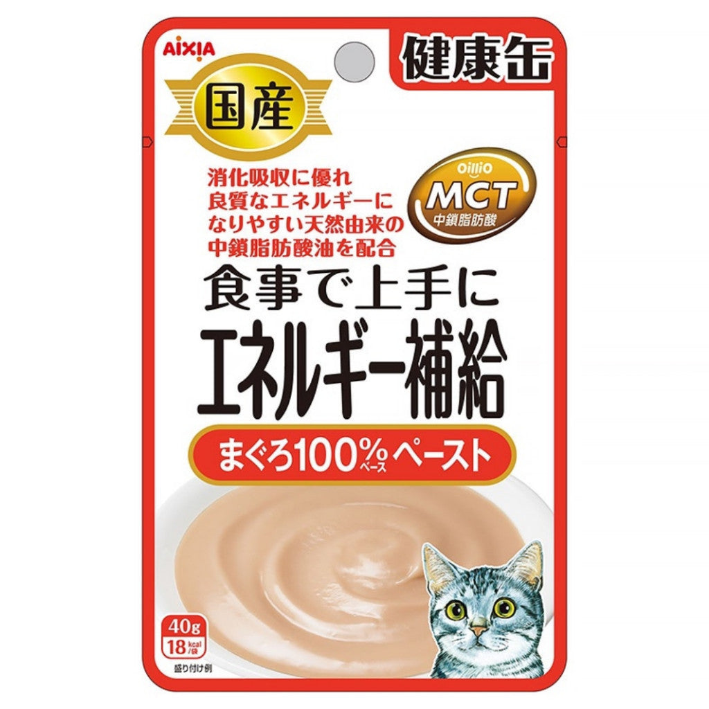 Aixia Kenko Pouch 40g Cat Treats for All Ages - Kitten to Senior Cats | Water & Energy Supplement with Oral Care Benefits | 3 Texture Varieties | Perfect for Hydration Boost & Dental Health at Home or Travel
