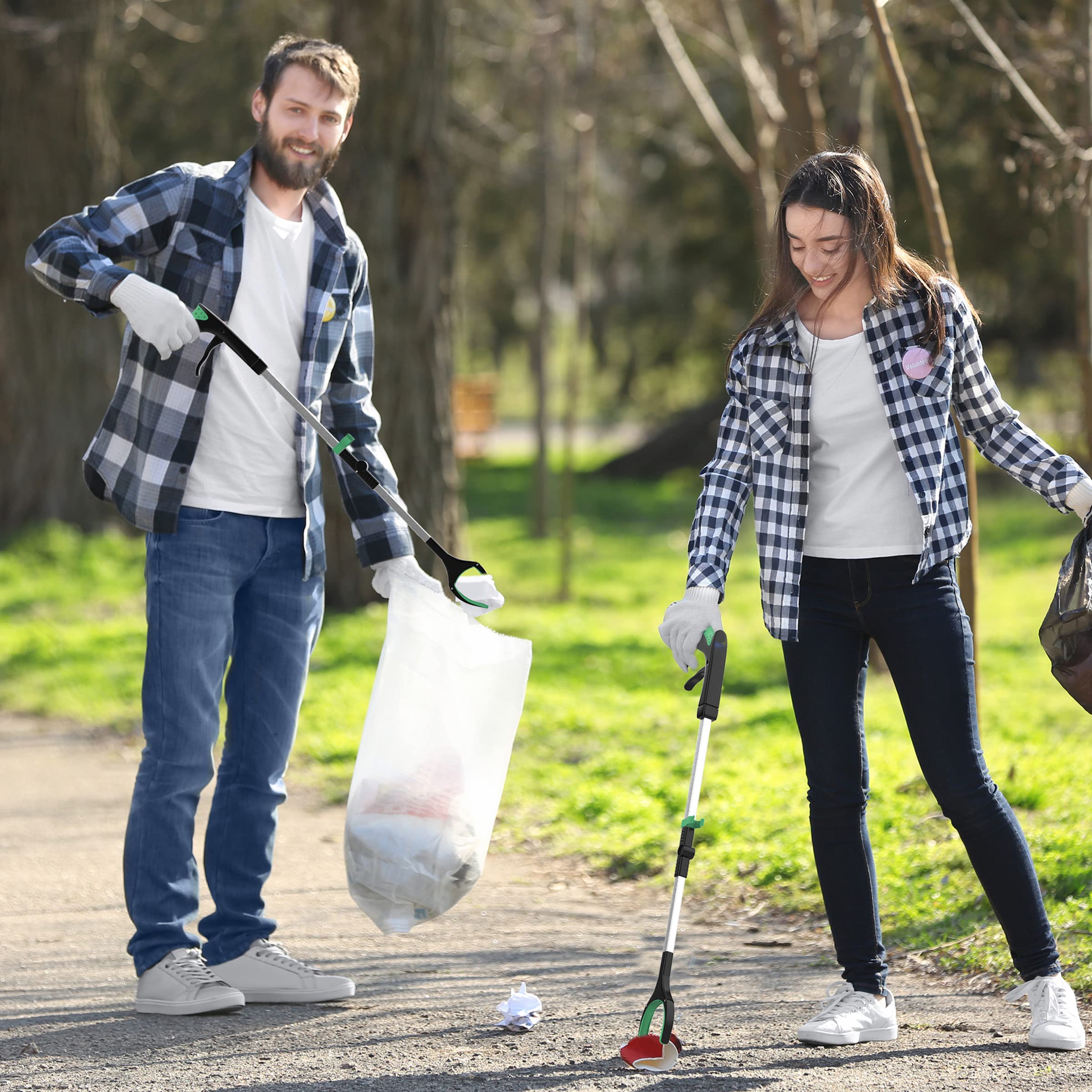 32-Inch Foldable Grabber Reacher with Non-Slip Rubber Grip - Lightweight Trash Picker Tool for Elderly & Mobility Assistance - Ideal for Gardening, Cleaning, and Hard-to-Reach Areas - Bluestone