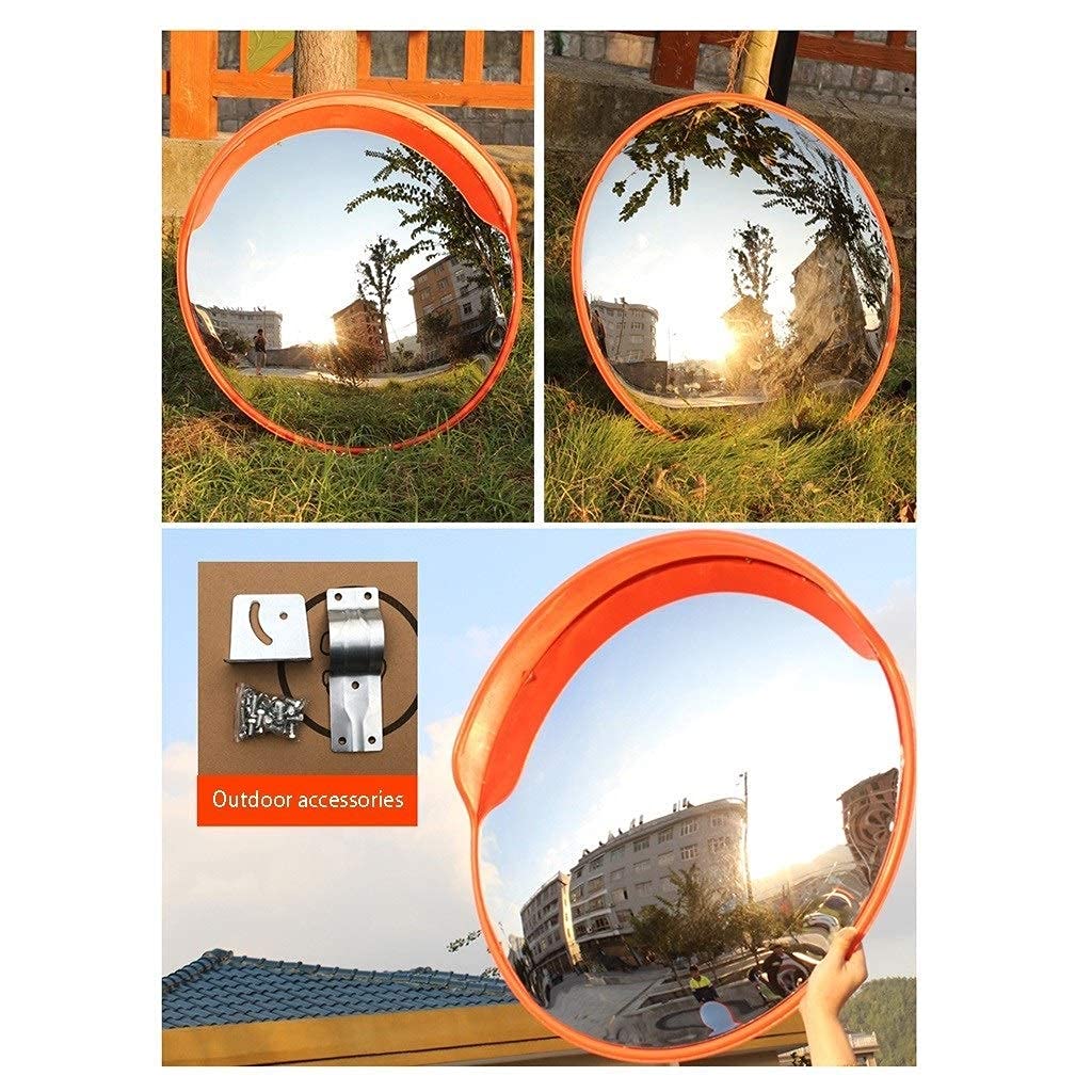 30-120cm Adjustable Convex Security Mirror for Traffic Safety, Garage & Mall Use - Durable Red Anti-Theft Mirror (120cm Size) - Perfect for Parking Lots, Warehouses & Retail Stores