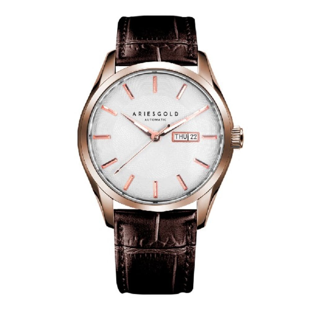 ARIES GOLD DIPLOMAT G 9034 RG W Men's Luxury Watch - Waterproof Stainless Steel Dress Watch for Business, Formal Events & Gifts