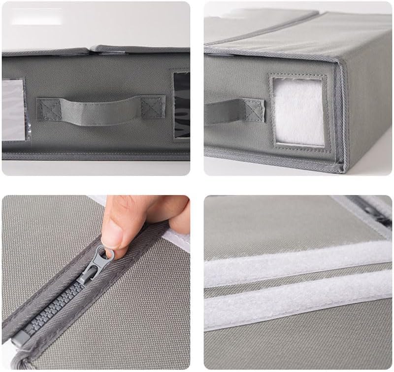Flavenly Bed Sheet Organizer with Clear Window - Foldable Storage Solution for Sheet Sets, Fitted Sheets & Flat Sheets - Perfect for Closet, Linen Closet & Bedroom Organization