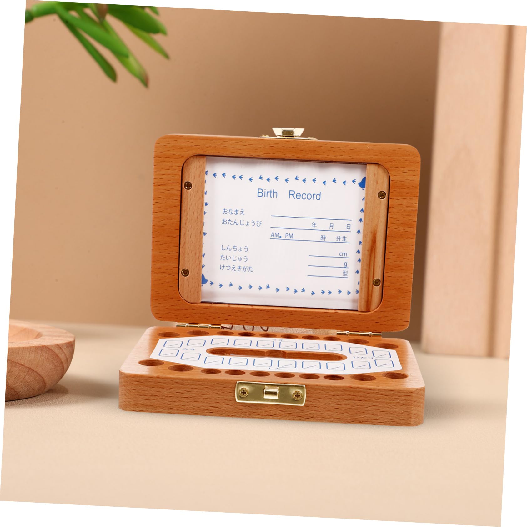 CATIEBYE Wooden First Tooth Keepsake Box - Baby Tooth Organizer & Memory Container for Kids | Perfect for Baby Showers, First Tooth Milestones, and Cherished Childhood Memories