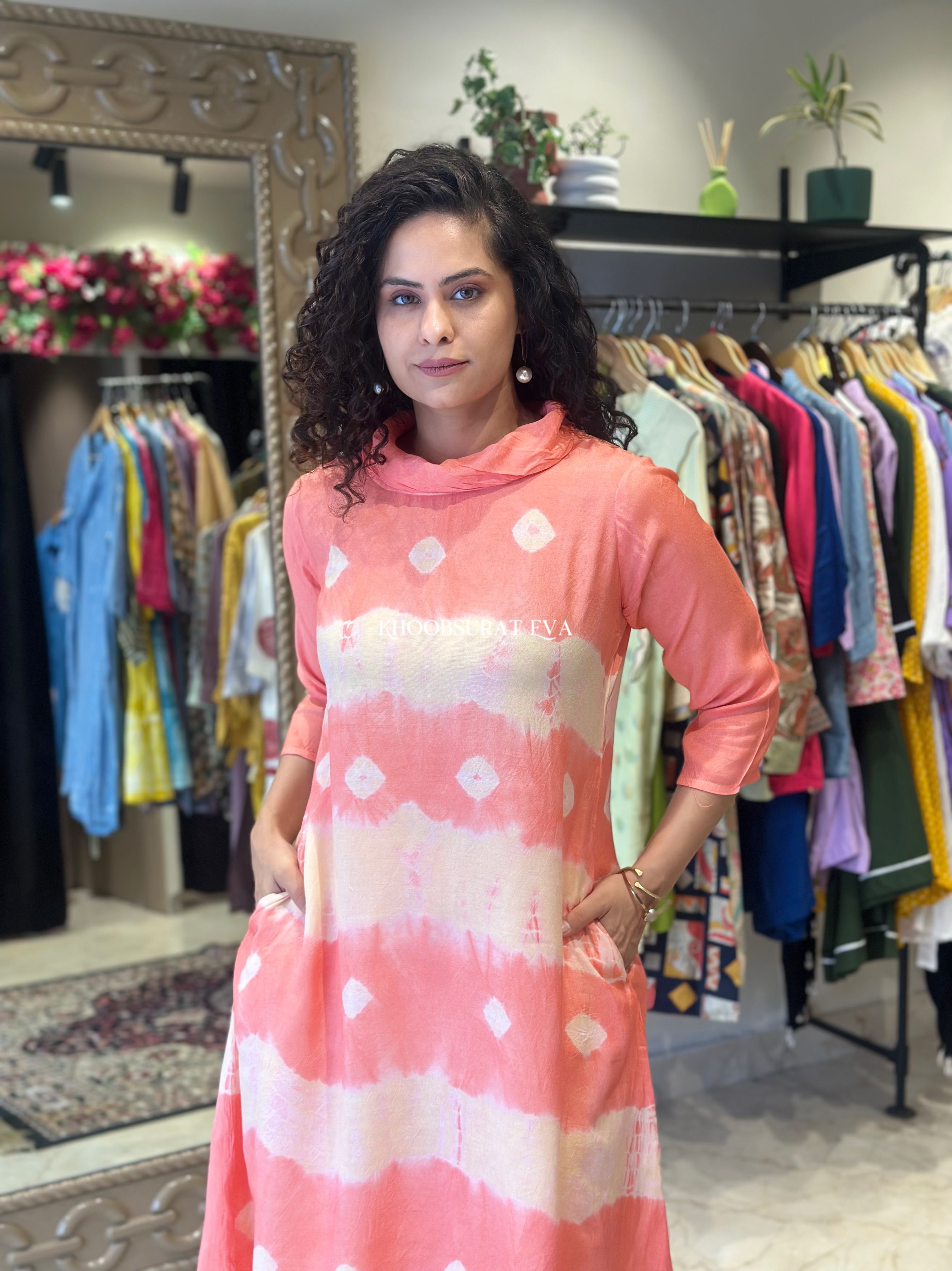 ZARA Women's Peach Versatile Coord Set - Stylish 2-Piece Outfit for Casual Wear, Work & Date Nights