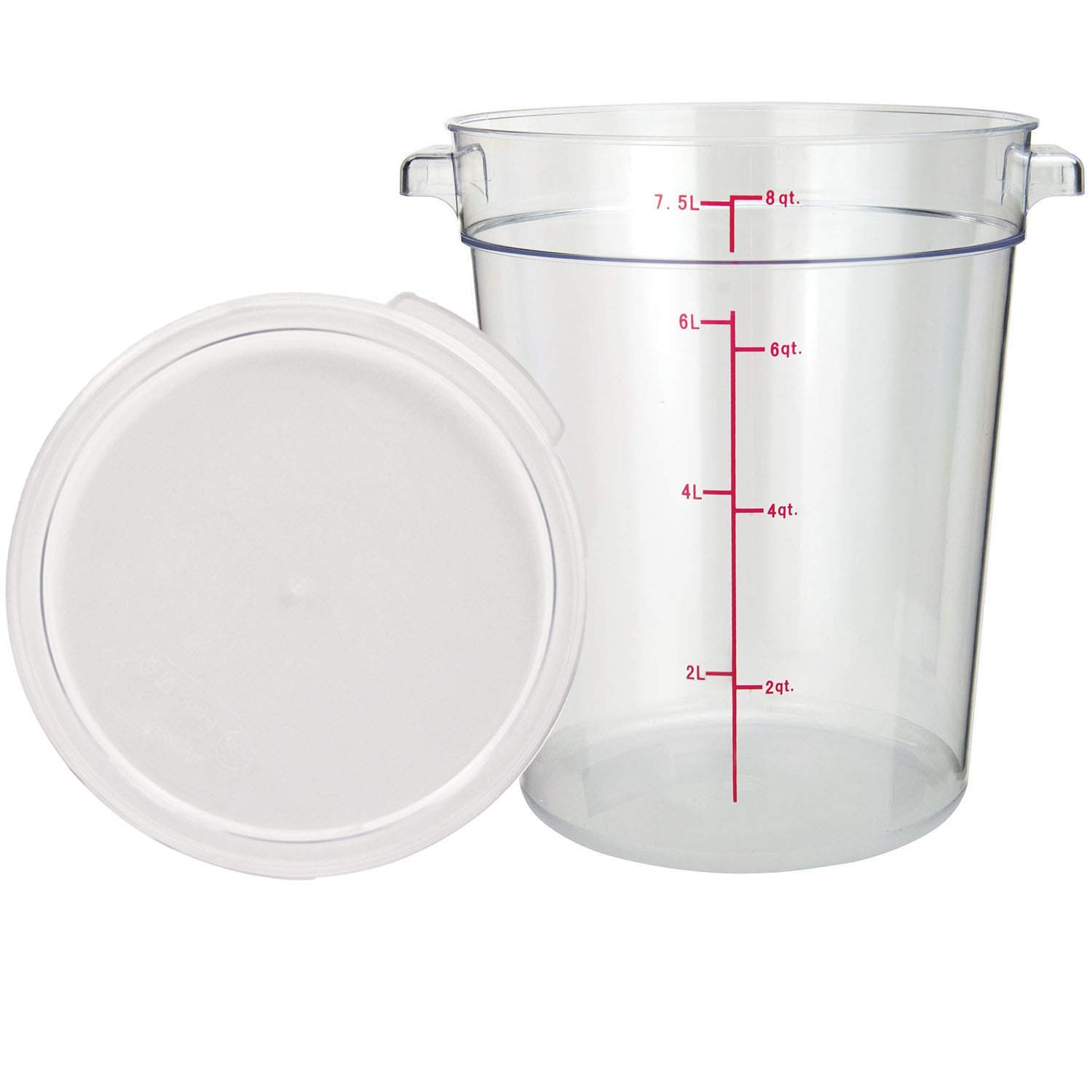 Tiger Chef 8 Quart Commercial Grade Clear Polycarbonate Food Storage Containers with Lids - Durable Restaurant & Kitchen Organization for Bulk Food, Meal Prep, and Leftovers