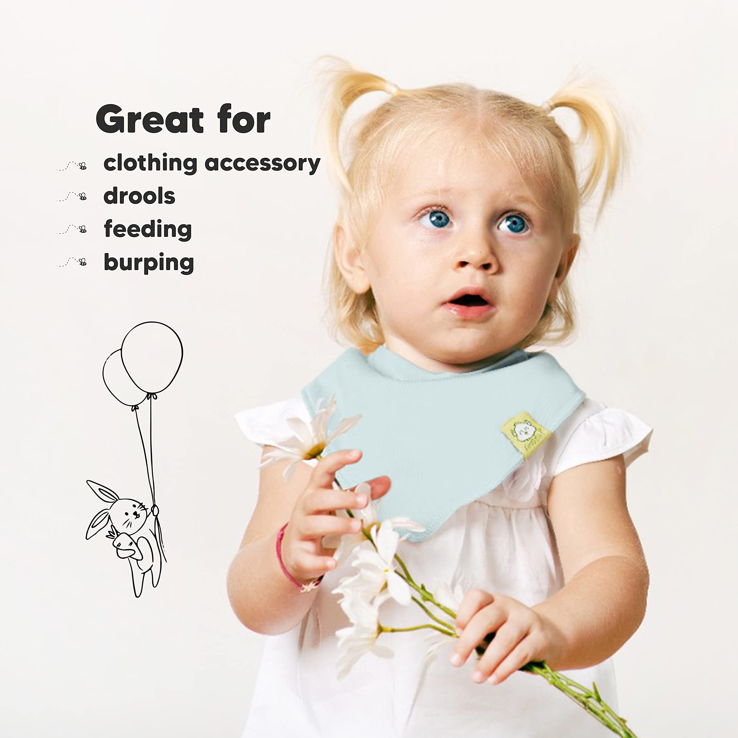 KeaBabies 8-Pack Organic Cotton Baby Bandana Drool Bibs & 5-Pack Burp Cloths Set for Newborns, Infants Boys & Girls - Ultra Soft & Absorbent Feeding Bibs for Breastfeeding, Bottle Feeding & Teething - Perfect Baby Shower Gift & Nursery Essential