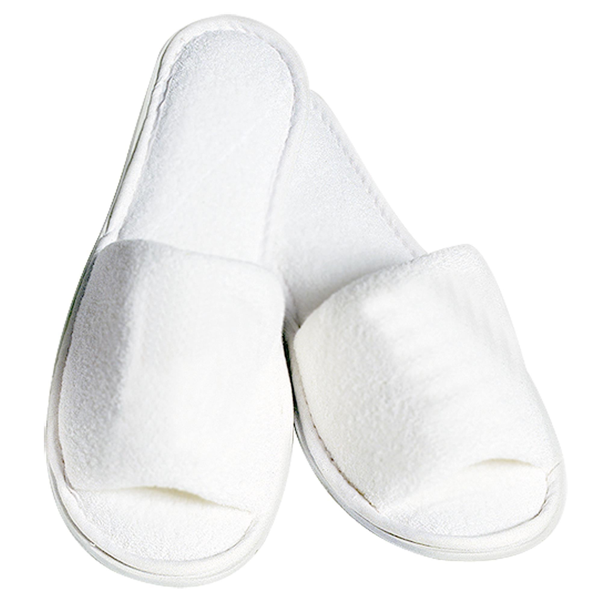 Boca Terry Terry Slippers for Women & Men - Soft Plush White House Slippers - Comfortable Indoor & Outdoor Slippers for Home, Spa, Hotel, and Travel