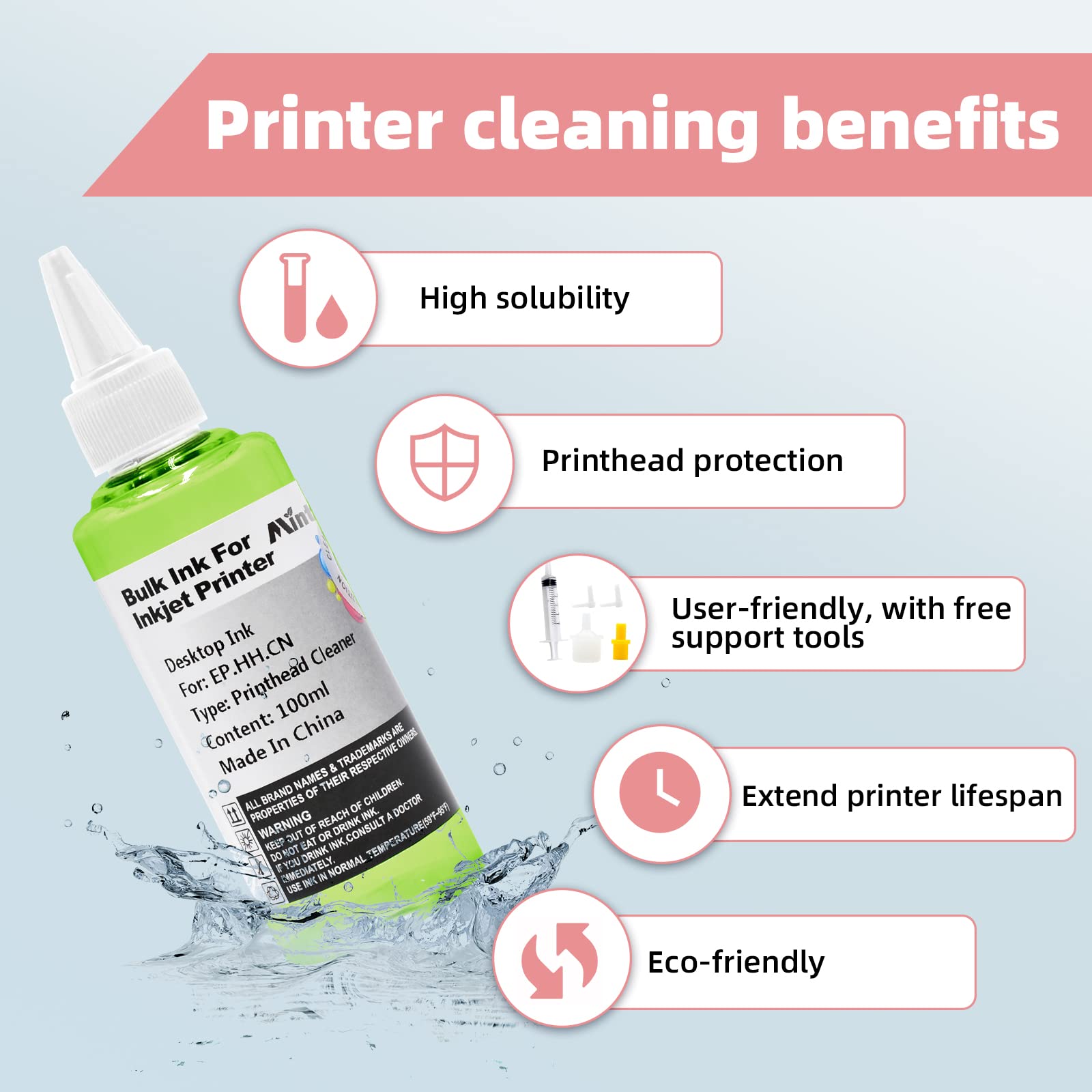 HP Brother Canon Sublimation Epson Ecotank Printer Head Cleaning Kit - Universal Printhead Cleaner for HP Inkjet, Canon, Brother Printers - Perfect for Home Office & Photo Printing Maintenance