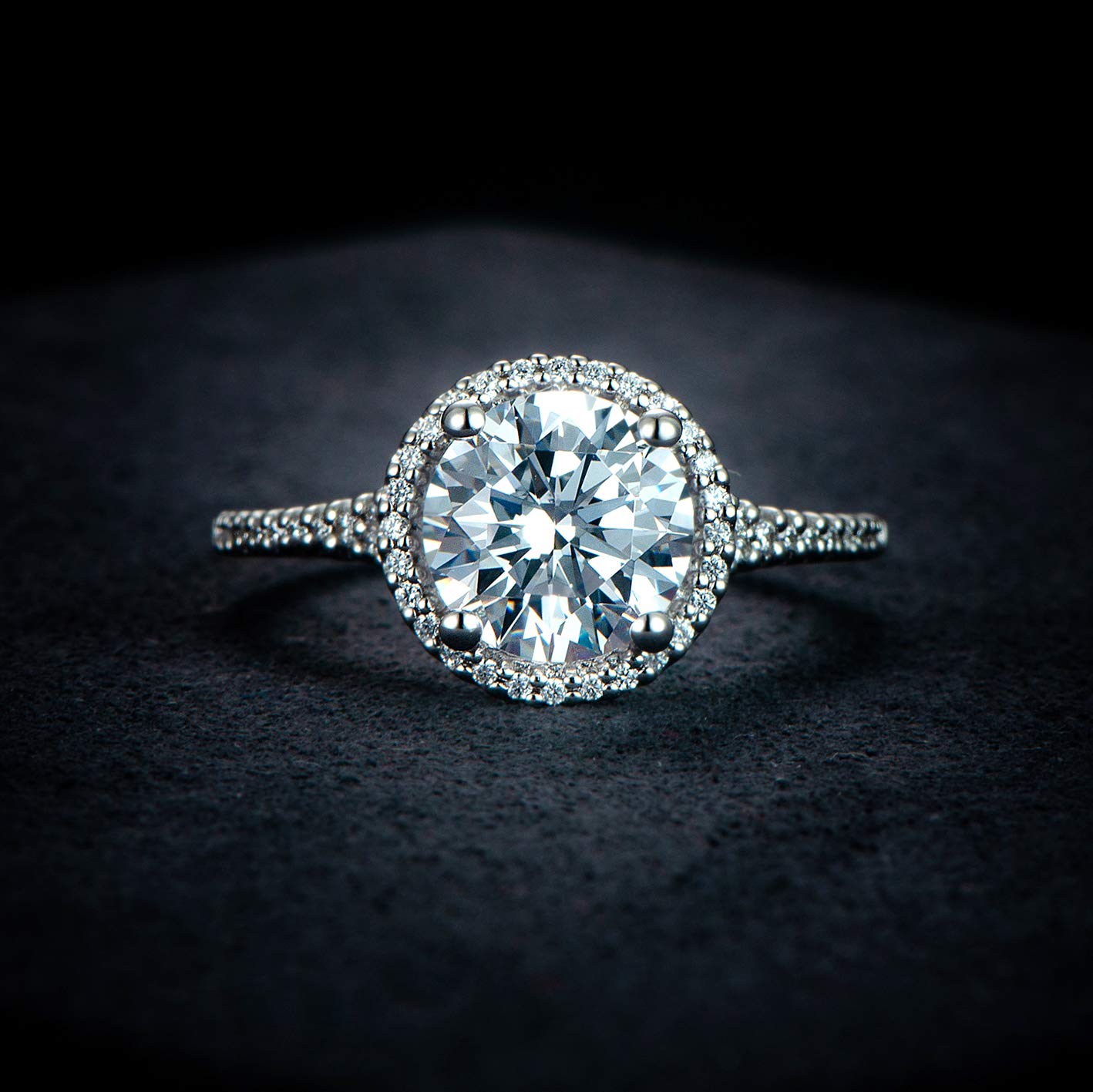 14K Solid Gold Moissanite Engagement Ring for Women - 2ct Round Cut Diamond Alternative, Durable & Hypoallergenic Wedding Band - Perfect for Proposals, Anniversaries, and Special Occasions